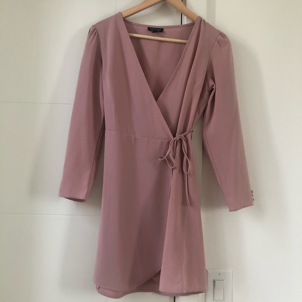 Top Shop blush wrap dress